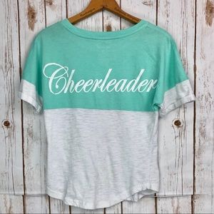 Boxercraft Green White Cheerleader Color Block Top